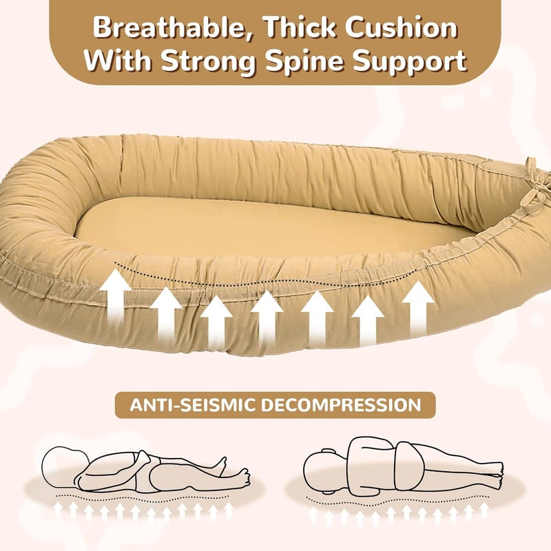 EAQ Baby Lounger, Infant Lounger for Newborn,Portable Baby Nest Cover Breathable & Soft, Newborn Essentials - Image 5